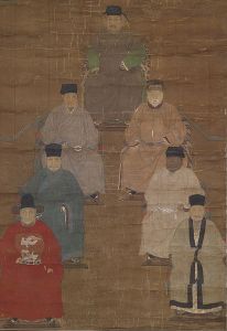 Retrato de la familia china en el siglo XVII